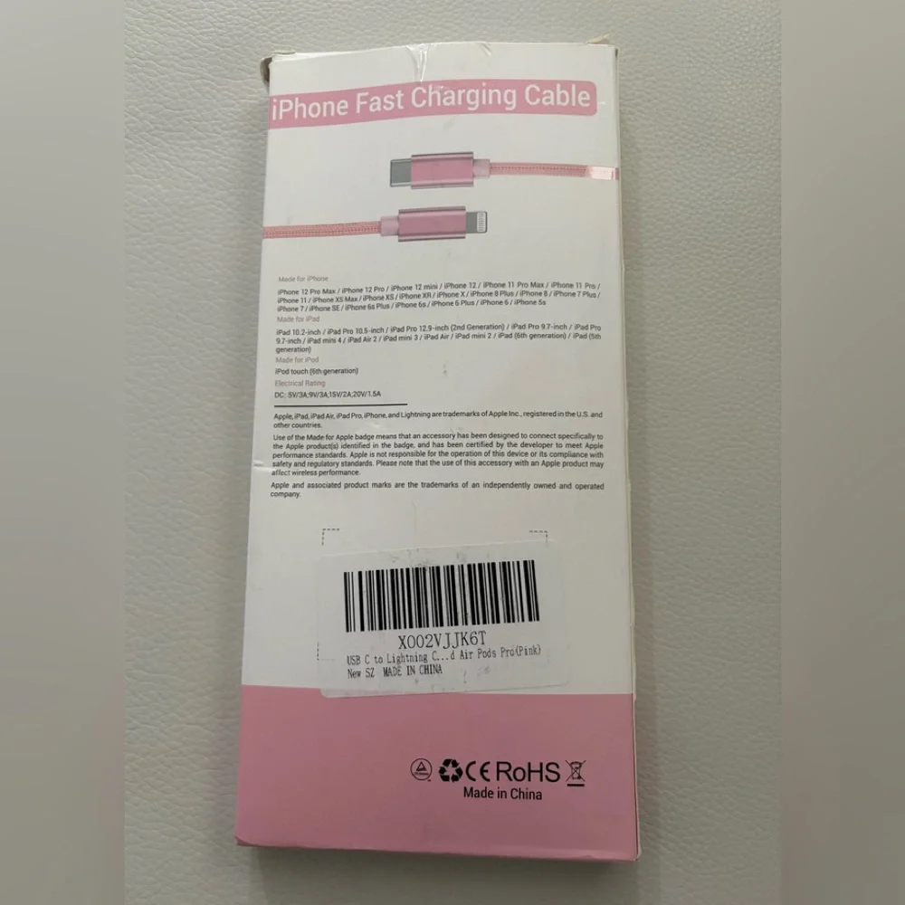 Pink USB-C to Lightning Cable 2-Pack